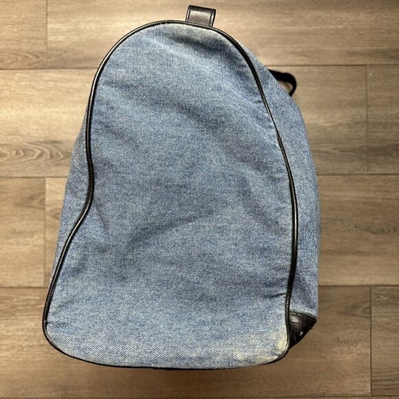 VTG Embroidered Mickey Mouse Unlimited Denim Genuine Classic Large Duffel Bag - Picture 4 of 10